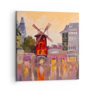 Bild auf Leinwand - Leinwandbild - Pariser Ikonen – Moulin Rouge - 70x70 cm