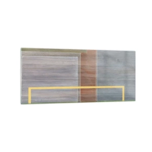 Glasbild - Bild auf glas - Geometrische Komposition in Pastellfarben mit Rechtecken - 120x50cm - Einfach und ruhig - Moderne Wanddekoration für Wohnzimmer und Schlafzimmer ARTTOR