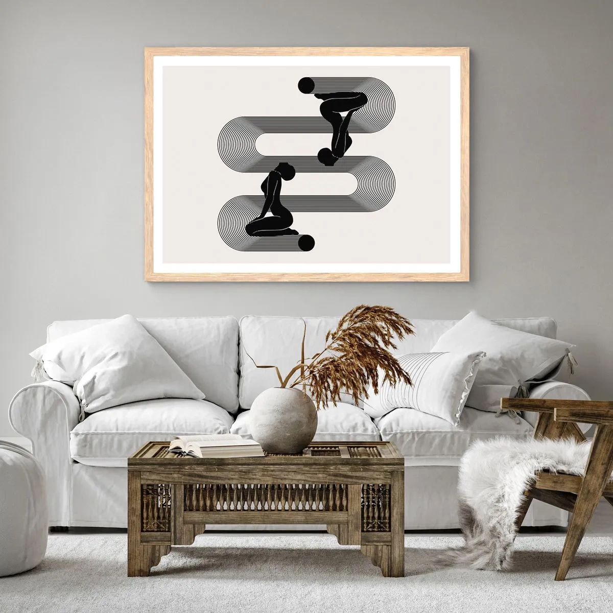 Poster in einem Rahmen aus heller Eiche - Sinnliche Symmetrie - 91x61 cm