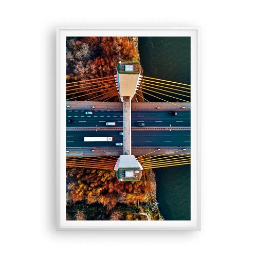 Poster in einem weißen Rahmen - Jenseits der Gewässer, jenseits der Wälder - 70x100 cm