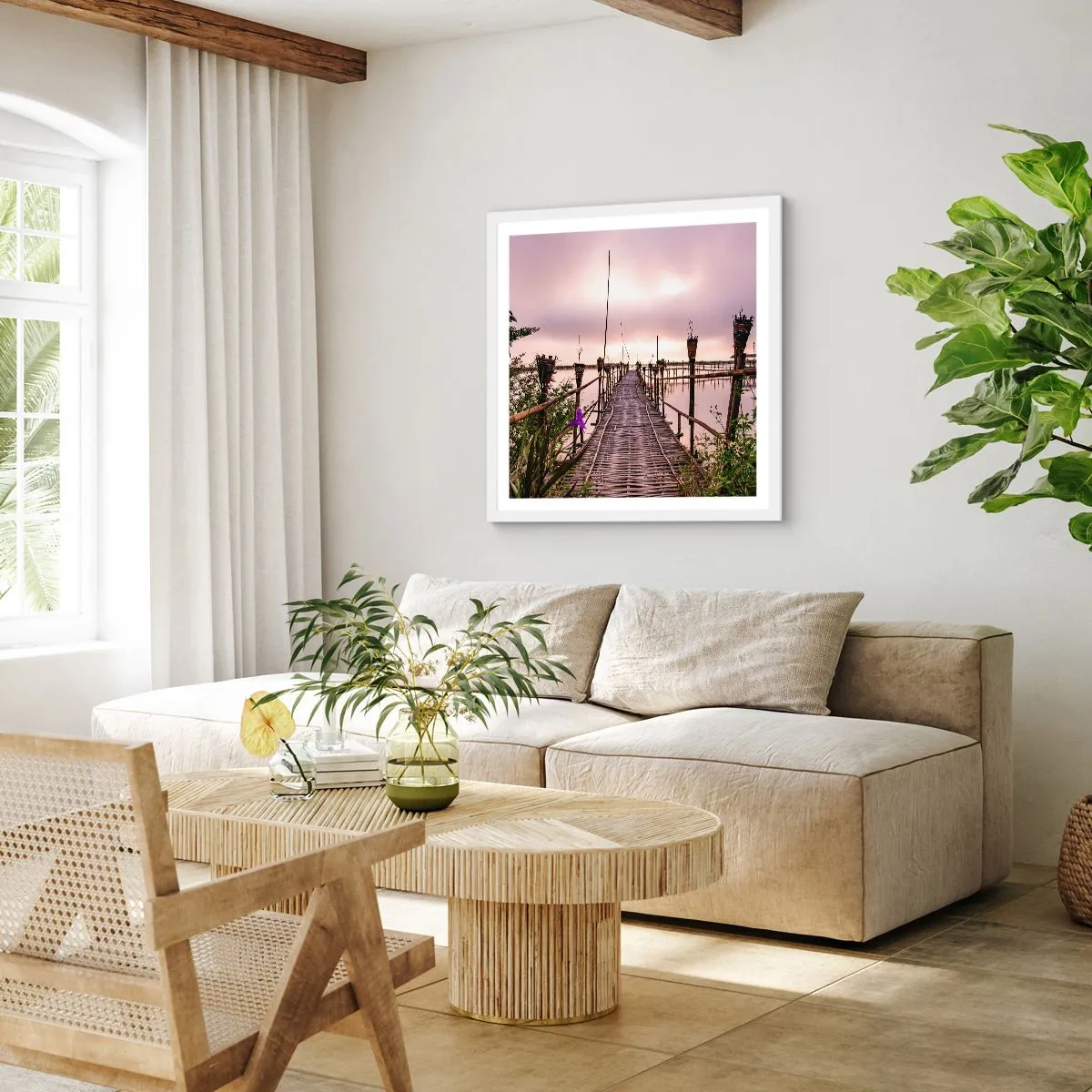 Poster in einem weißen Rahmen - Frieden und Ruhe Asiens - 30x30 cm