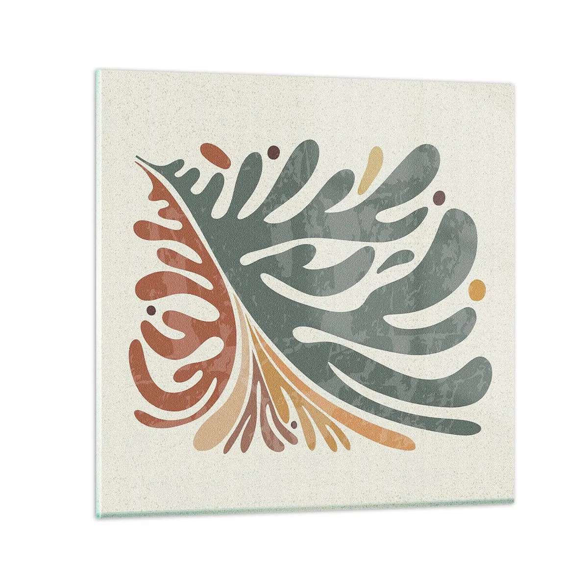 Glasbild - Bild auf glas - Mehrfarbiges Blatt - 50x50 cm