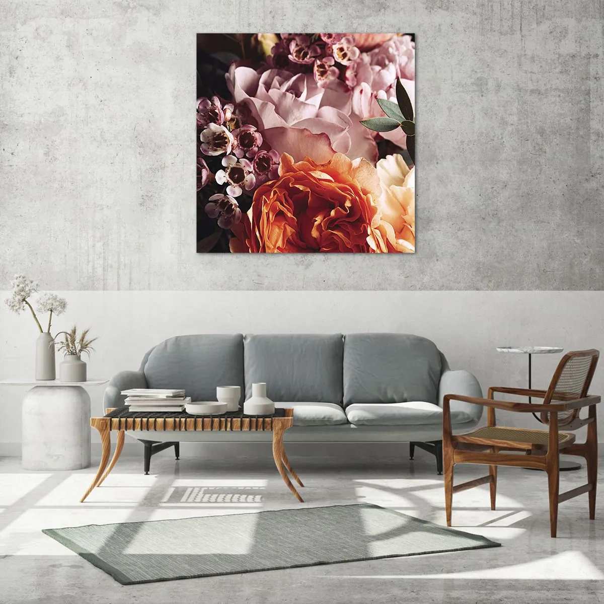 Glasbild - Bild auf glas - Eingehüllt in Schönheit - 70x70 cm