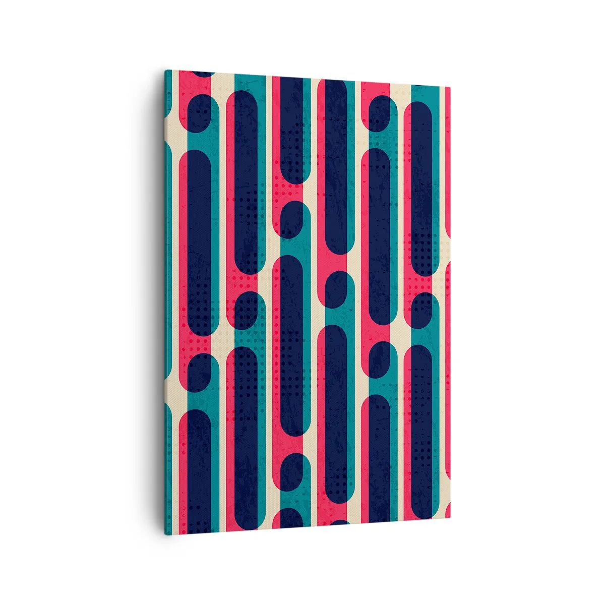Bild auf Leinwand - Leinwandbild - Geometrisches Retro-Muster mit Pastellfarben - 70x100cm - In die Tiefe und vorwärts - Moderne Wanddekoration für Wohnzimmer und Schlafzimmer ARTTOR