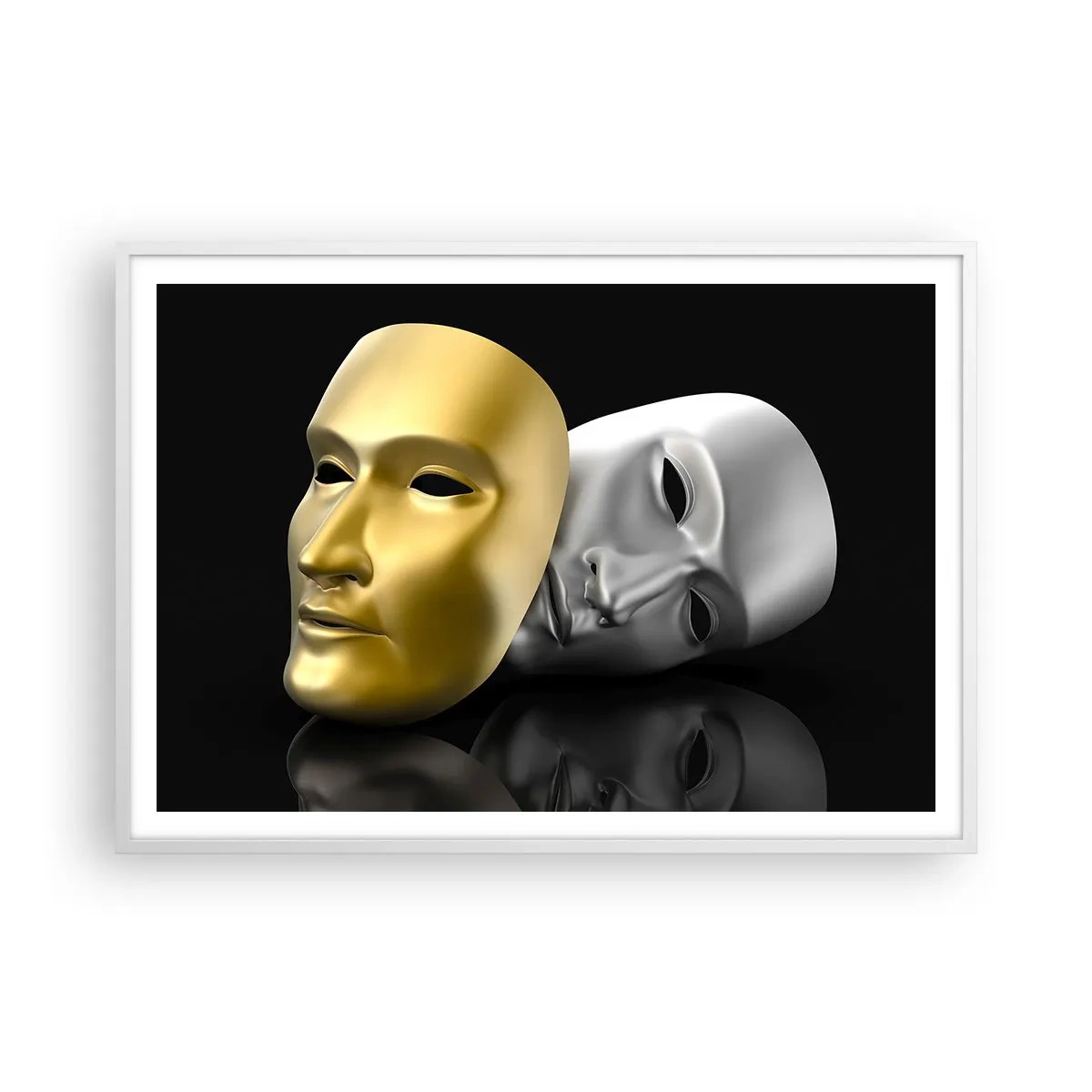 Poster in einem weißen Rahmen - Das Leben ist wie ein Theater - 100x70 cm