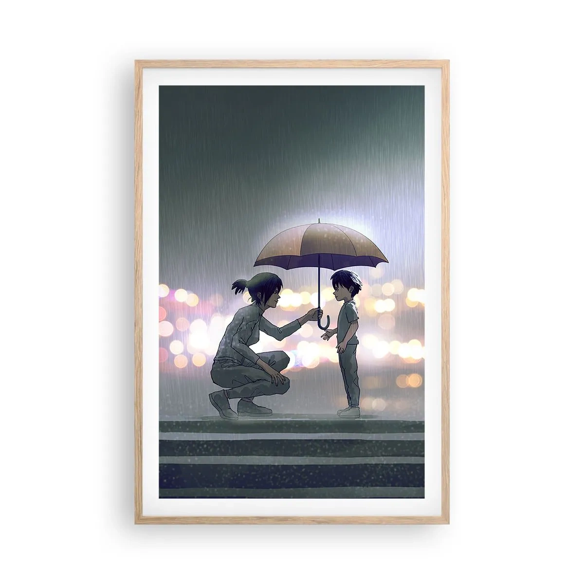 Poster in einem Rahmen aus heller Eiche - Und jetzt ist alles in Ordnung - 61x91 cm