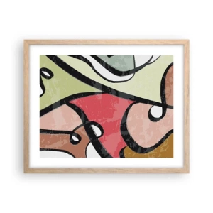 Poster in einem Rahmen aus heller Eiche - Pirouetten unter Farben - 50x40 cm