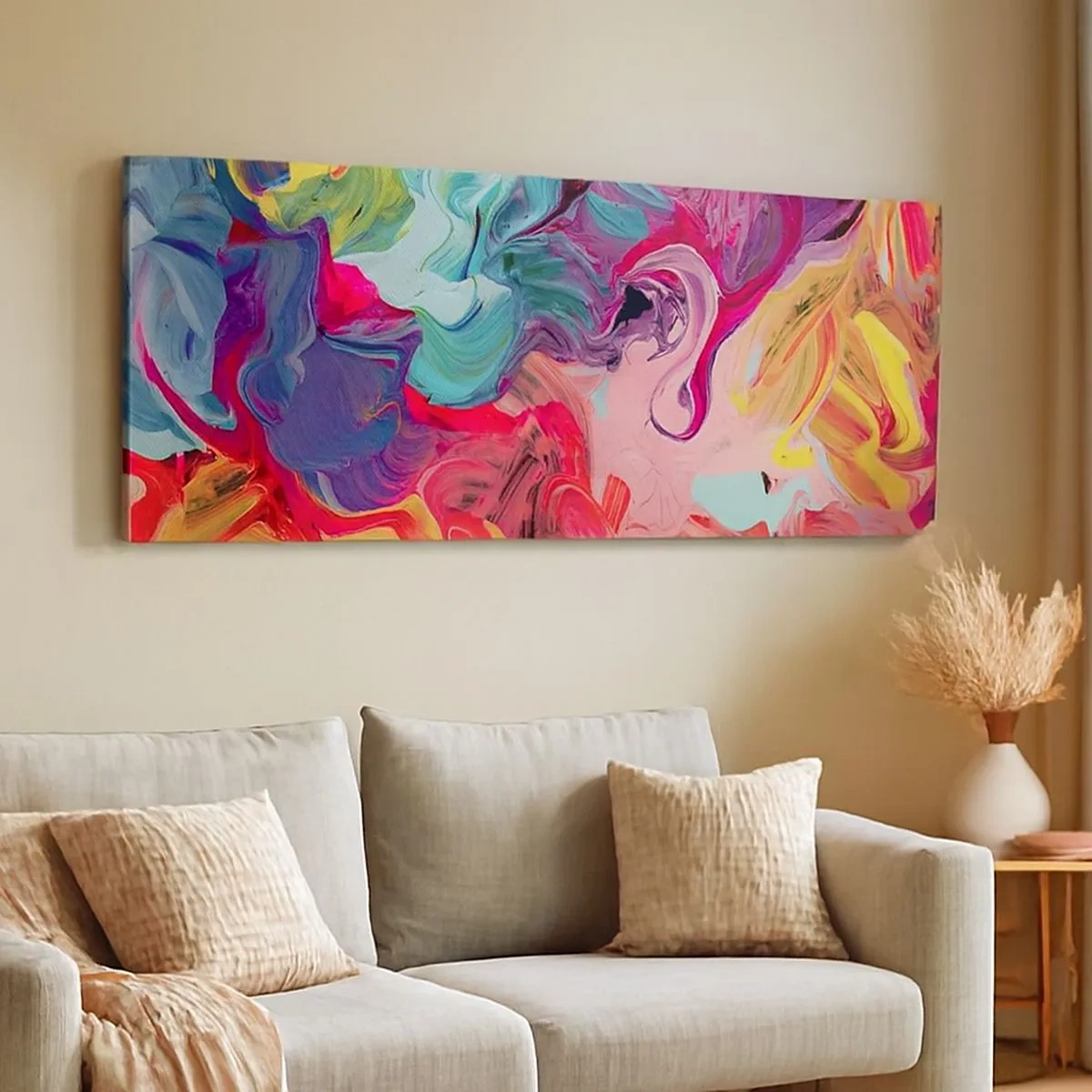 Bild auf Leinwand - Leinwandbild - Die Geburt der Farben - 100x40 cm