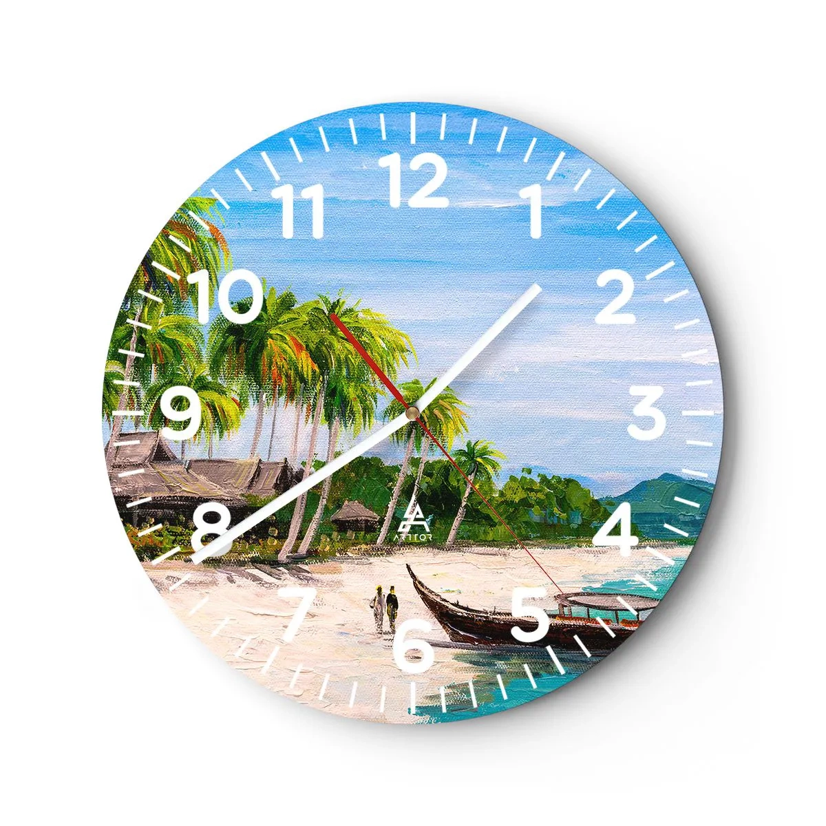 Wanduhr - Glasuhr - Exotischer Traum - 30x30 cm