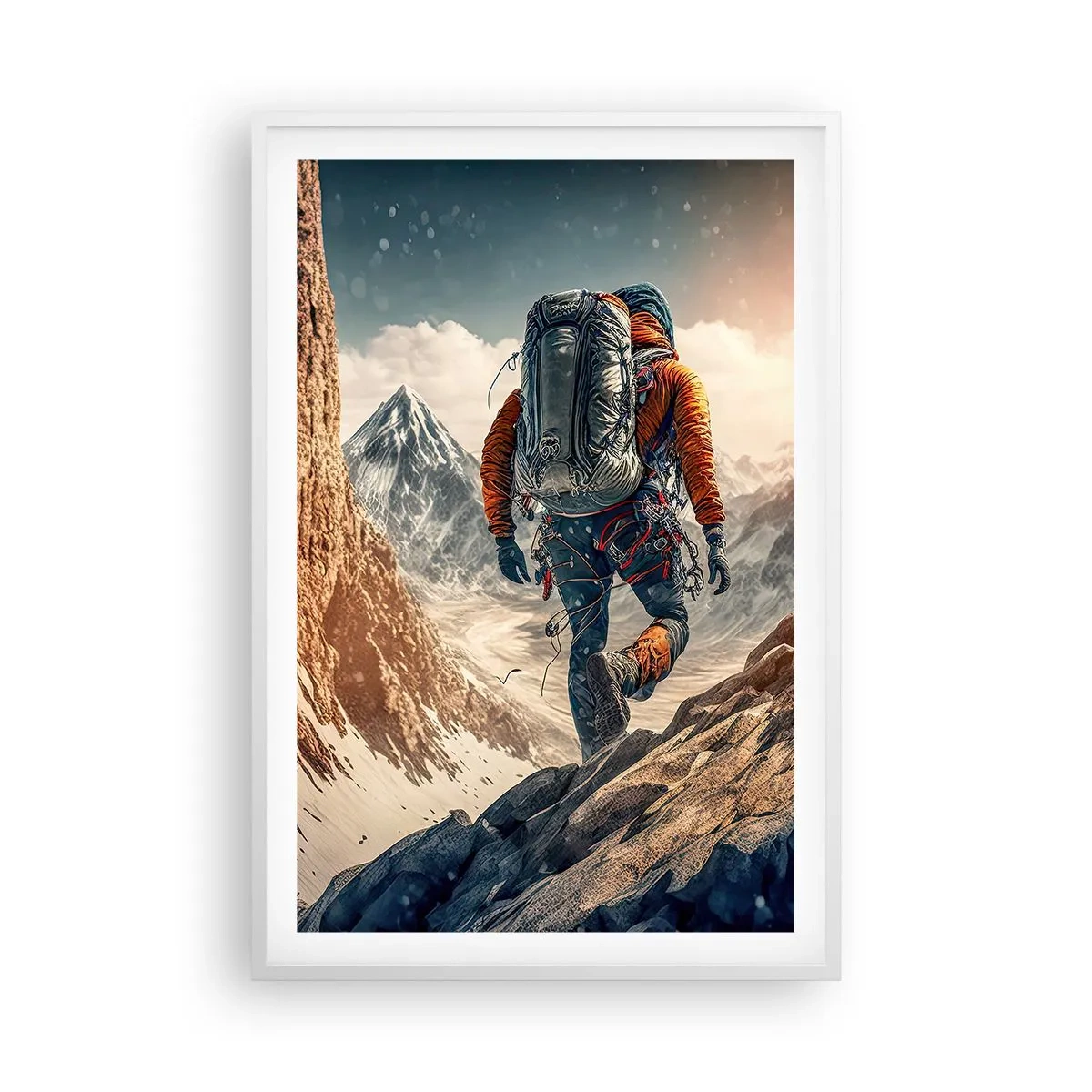 Poster in einem weißen Rahmen - Einsamer Krieger - 61x91 cm