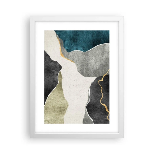 Poster in einem weißen Rahmen - Mosaikkomposition mit Goldfaden - 30x40 cm