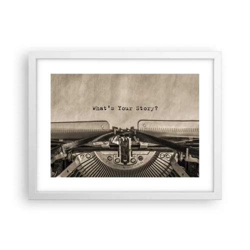 Poster in einem weißen Rahmen - Erzähl es mir - 40x30 cm