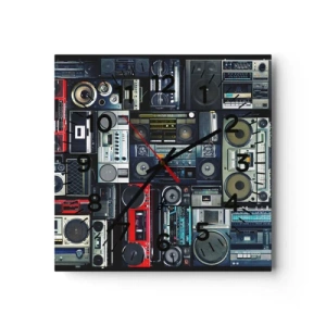 Wanduhr - Glasuhr - Sehnsucht nach den 1980er Jahren - 30x30 cm