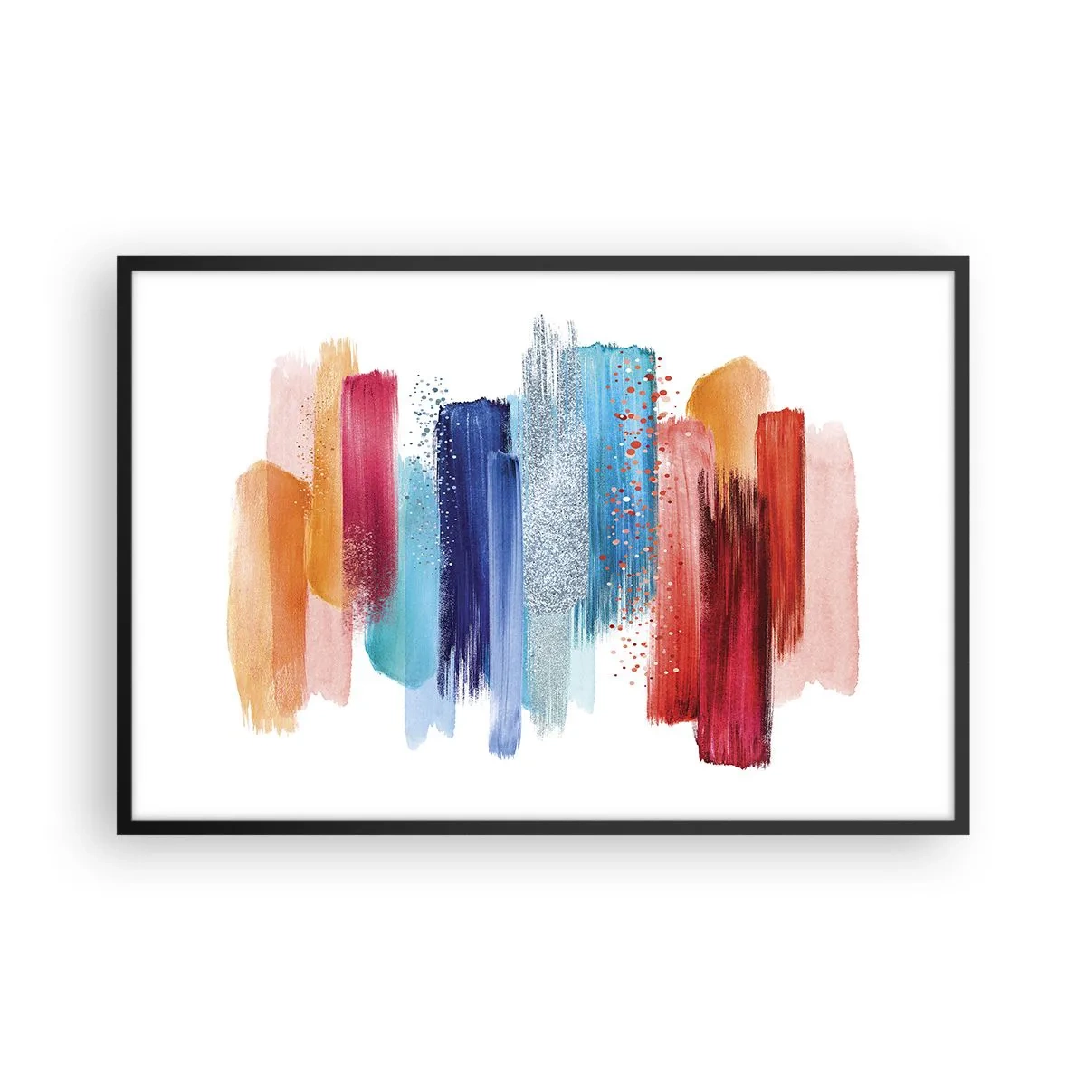 Poster in einem schwarzem Rahmen - Auf und ab - 91x61 cm