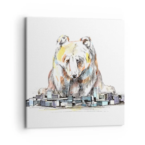 Bild auf Leinwand - Leinwandbild - Wie kann man so leben? - 70x70 cm