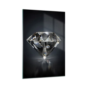 Glasbild - Bild auf glas - Eine künstlerische Interpretation eines Diamanten auf dunklem Hintergrund - 70x100cm - Beste Freundin - Moderne Wanddekoration für Wohnzimmer und Schlafzimmer ARTTOR