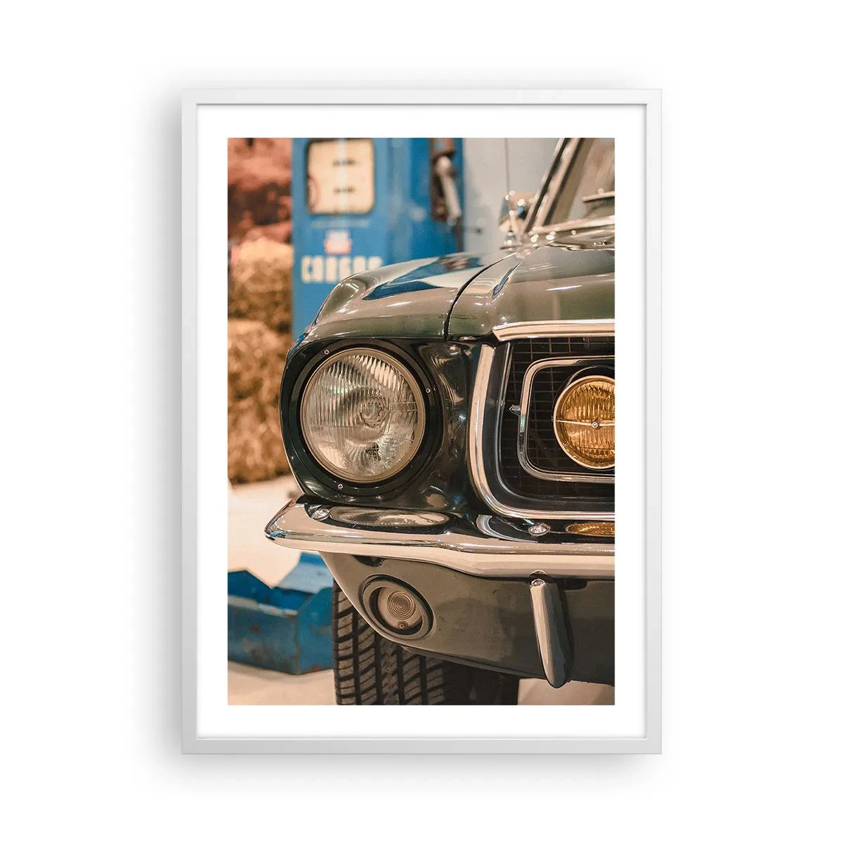 Poster in einem weißen Rahmen - Treffen mit einer Legende - 50x70 cm