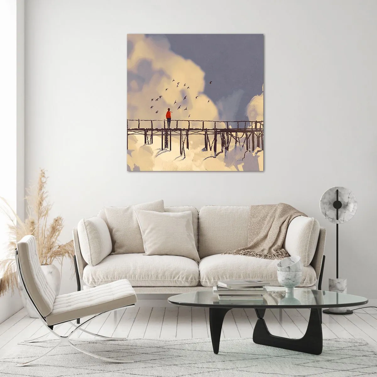 Glasbild - Bild auf glas - Blaue Sehnsucht - 70x70 cm