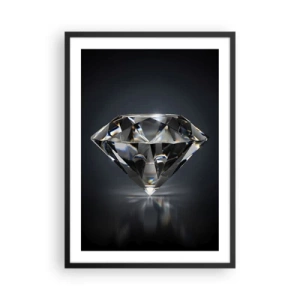 Poster in einem schwarzem Rahmen - Ein glänzender Diamant auf dunklem Hintergrund, der Licht reflektiert - 50x70cm - Beste Freundin - Moderne Wanddekoration für Wohnzimmer und Schlafzimmer ARTTOR