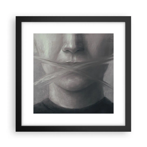 Poster in einem schwarzem Rahmen - Ohne ein Wort - 30x30 cm