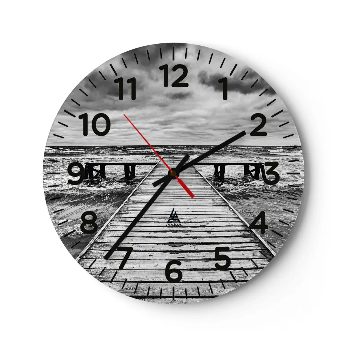 Wanduhr - Glasuhr - Ich warte darauf, dass der Wind wegjagt... - 30x30 cm