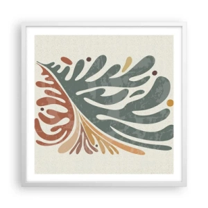Poster in einem weißen Rahmen - Mehrfarbiges Blatt - 60x60 cm