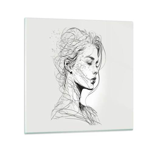 Glasbild - Bild auf glas - Porträt im Gedanken - 40x40 cm