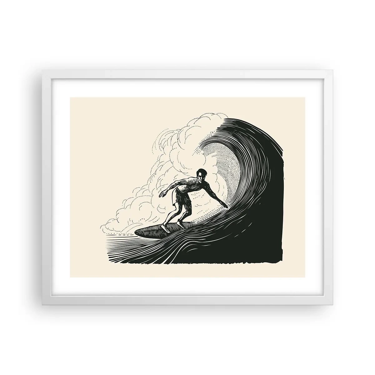 Poster in einem weißen Rahmen - König der Welle - 50x40 cm