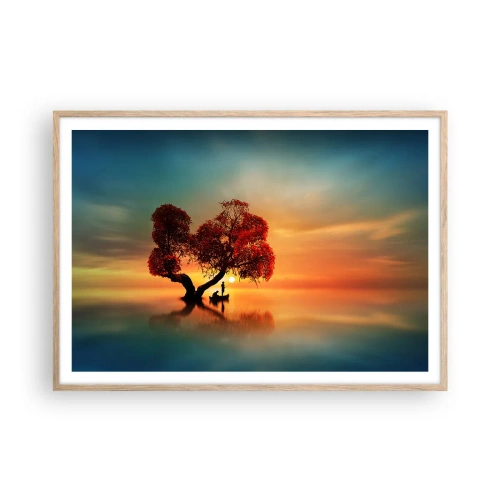 Poster in einem Rahmen aus heller Eiche - Oddaysons und die Stille der Weltlosen - 100x70 cm