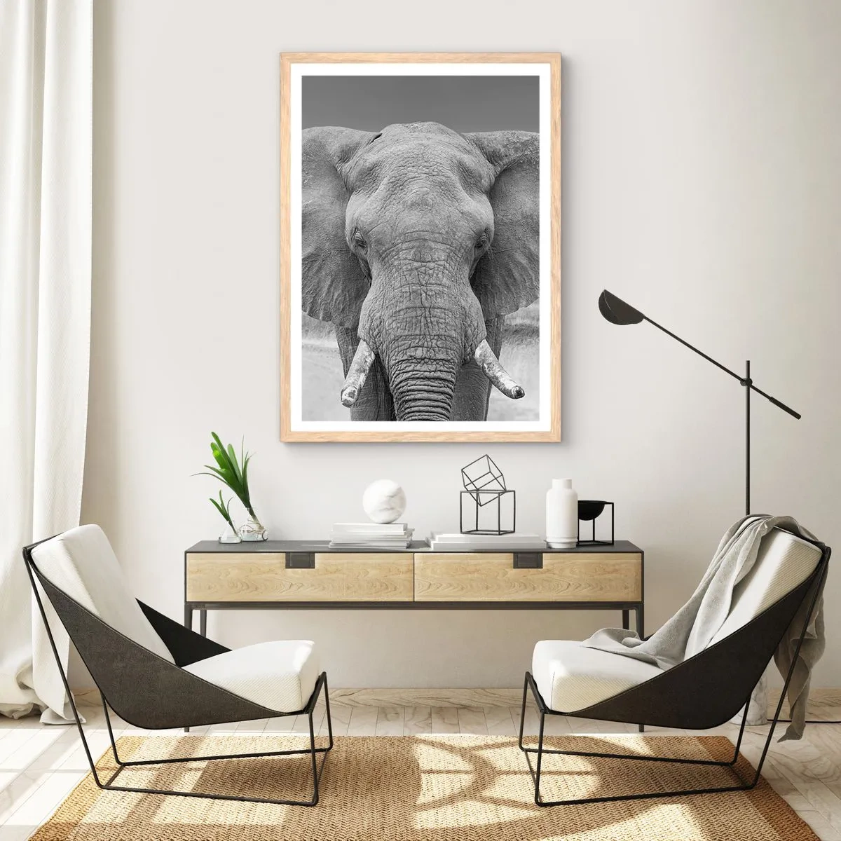 Poster in einem Rahmen aus heller Eiche - Willkommen in meiner Welt - 70x100 cm