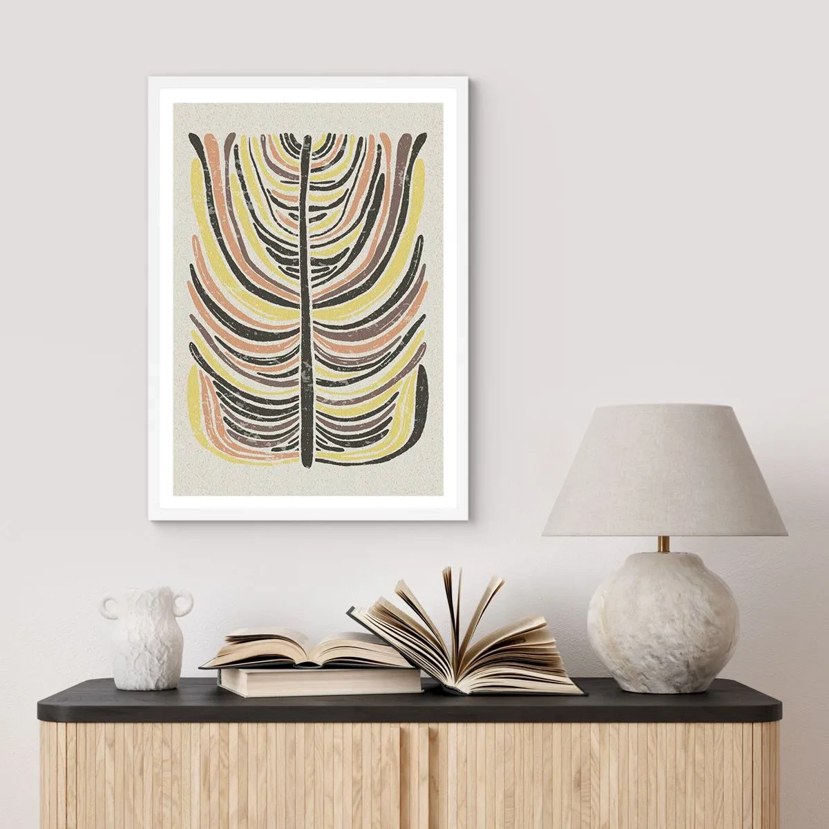 Poster in einem weißen Rahmen - Abstraktion voller Leben - 50x70 cm