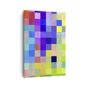 Bild auf Leinwand - Leinwandbild - Ein buntes Mosaik aus Quadraten in verschiedenen Farben - 70x100cm - Alle anderen, alle gleich - Moderne Wanddekoration für Wohnzimmer und Schlafzimmer ARTTOR