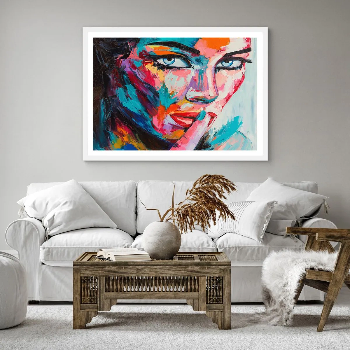 Poster in einem weißen Rahmen - Unser erstes Geheimnis - 60x60 cm