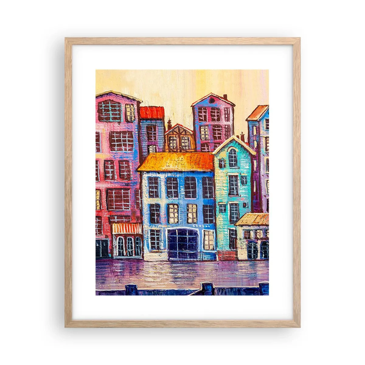 Poster in einem Rahmen aus heller Eiche - Stadt wie aus einem Märchen - 40x50 cm