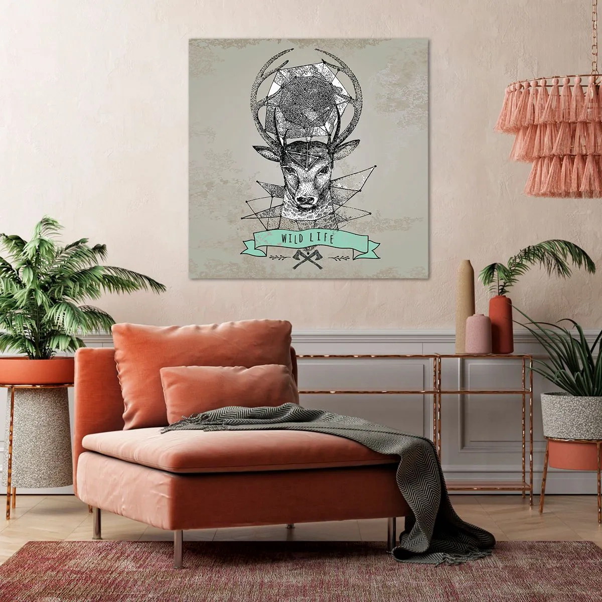 Bild auf Leinwand - Leinwandbild - St. sehen Hubertus - 60x60 cm