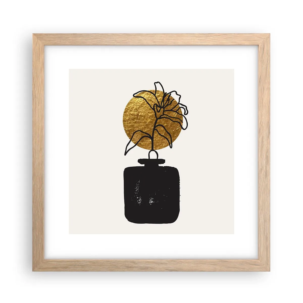 Poster in einem Rahmen aus heller Eiche - Schönheit ist Gold wert - 30x30 cm