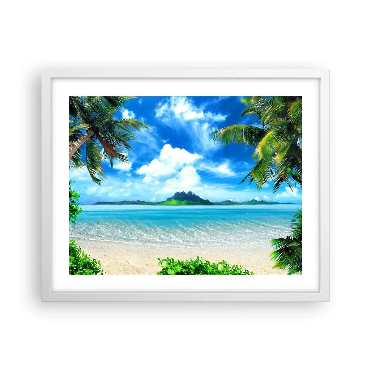 Poster in einem weißen Rahmen - Das Azurblau der Tropen - 50x40 cm