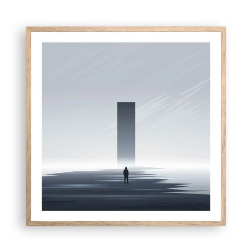 Poster in einem Rahmen aus heller Eiche - Chance oder Bedrohung? - 60x60 cm