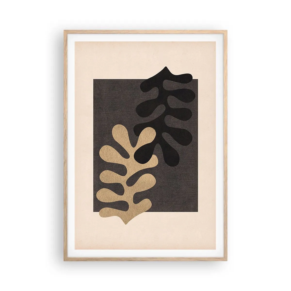 Poster in einem Rahmen aus heller Eiche - Abwesenheit und Ergänzung - 70x100 cm