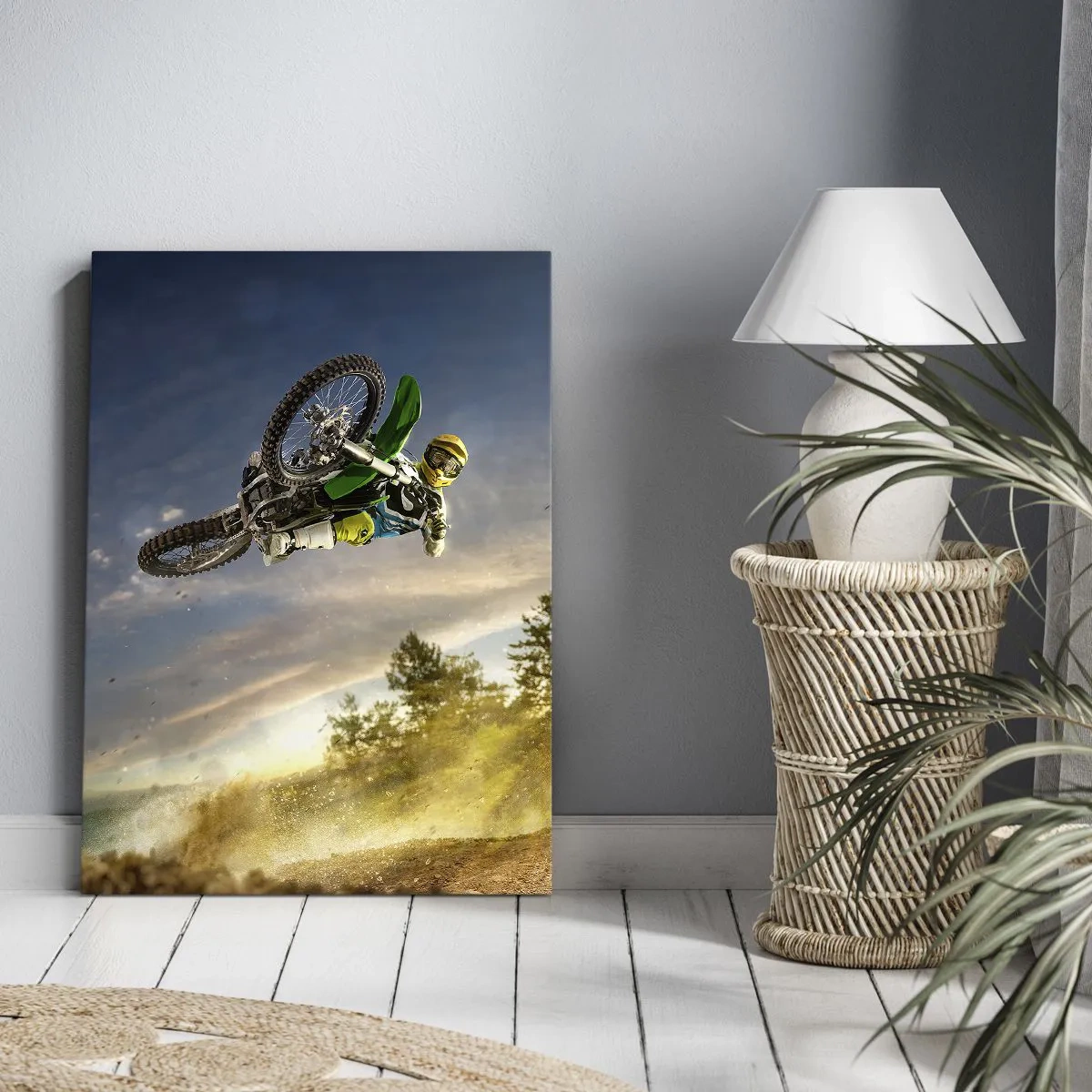 Bild auf Leinwand - Leinwandbild - Schalten Sie Emotionen ein! - 55x100 cm