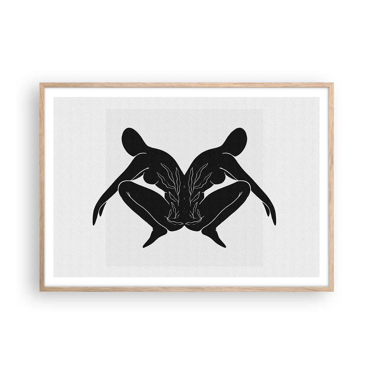 Poster in einem Rahmen aus heller Eiche - Gemeinsame Seele - 100x70 cm