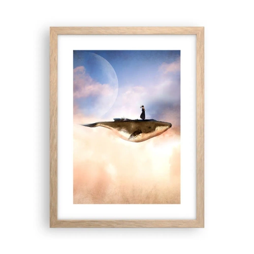 Poster in einem Rahmen aus heller Eiche - Eine echte Reise - 30x40 cm