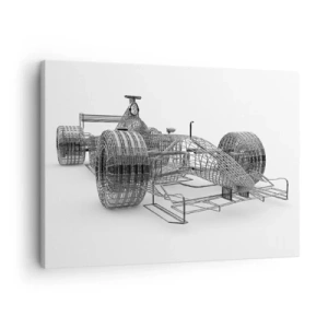 Bild auf Leinwand - Leinwandbild - Eine Designskizze eines Rennwagens auf hellem Hintergrund - 70x50cm - Perfektes Design – die Idee von Schwung - Moderne Wanddekoration für Wohnzimmer und Schlafzimmer ARTTOR