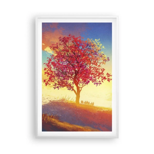 Poster in einem weißen Rahmen - Pilger am Ziel - 61x91 cm