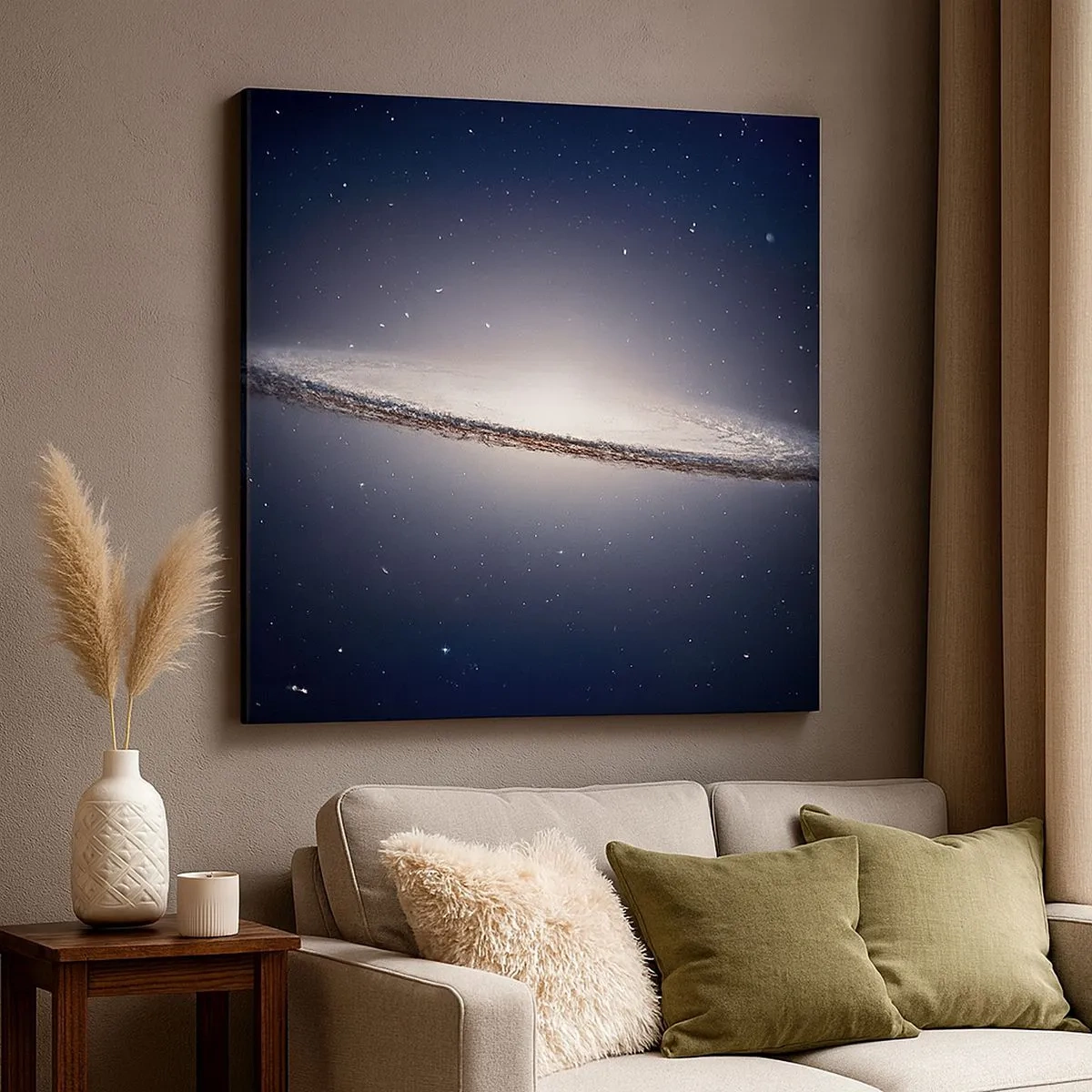 Bild auf Leinwand - Leinwandbild - Vor langer Zeit in einer weit entfernten Galaxie ... - 30x30 cm