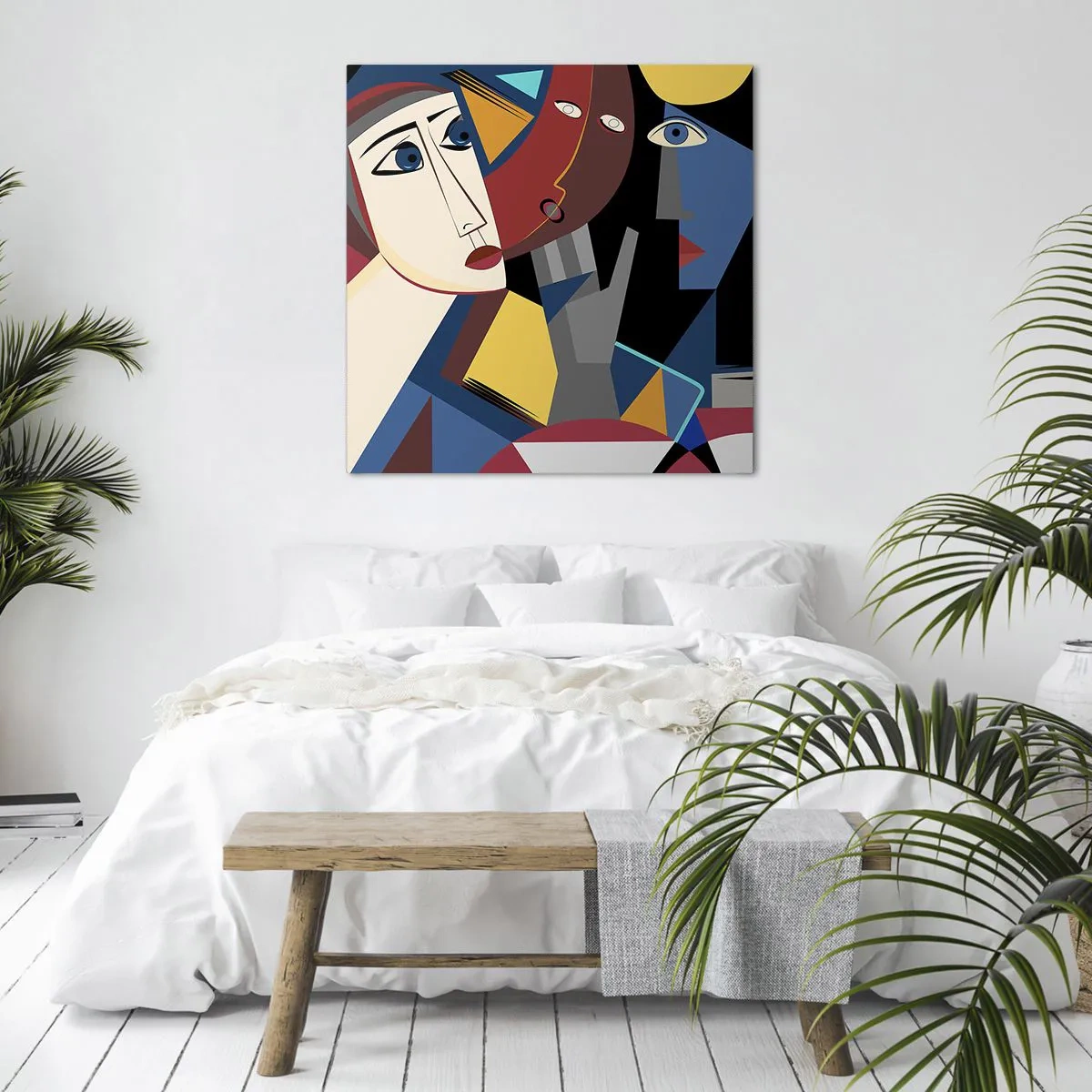 Bild auf Leinwand - Leinwandbild - Gespräch zwischen Kubisten - 30x30 cm