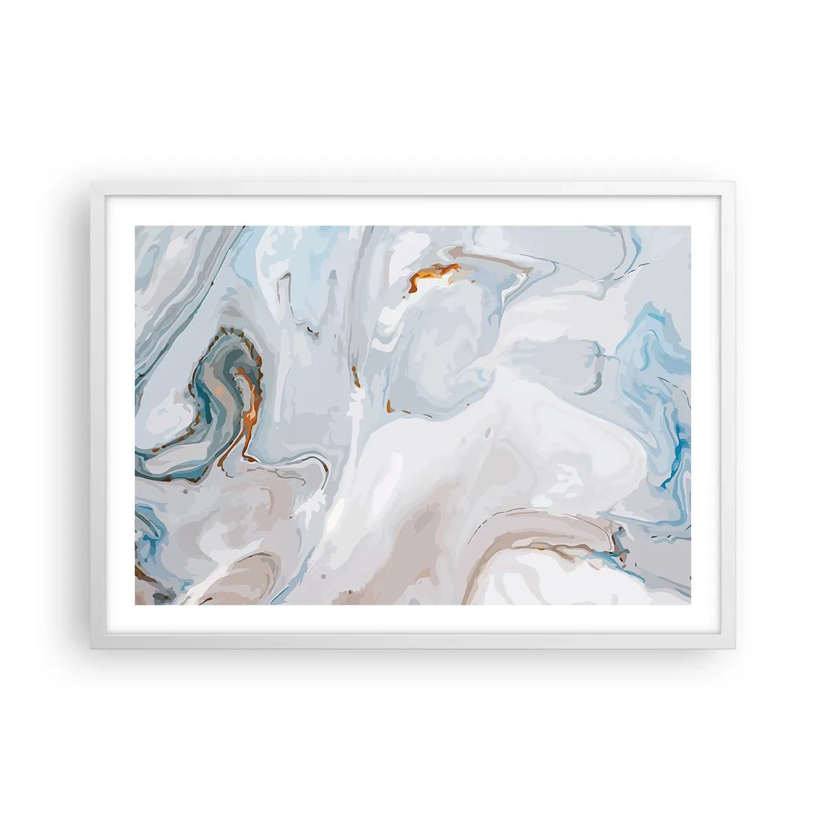 Poster in einem weißen Rahmen - Das Weiß wird erhoben - 70x50 cm