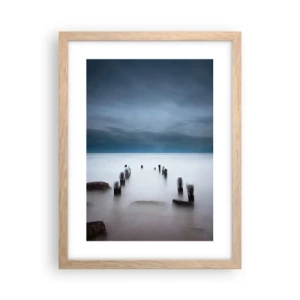 Poster in einem Rahmen aus heller Eiche - Nachdenklicher See - 30x40 cm