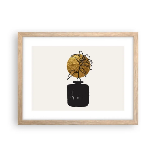 Poster in einem Rahmen aus heller Eiche - Schönheit ist Gold wert - 40x30 cm