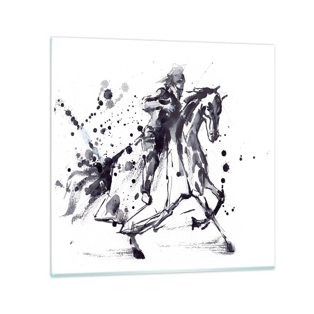 Glasbild - Bild auf glas - Schwarzer Ritter - 70x70 cm